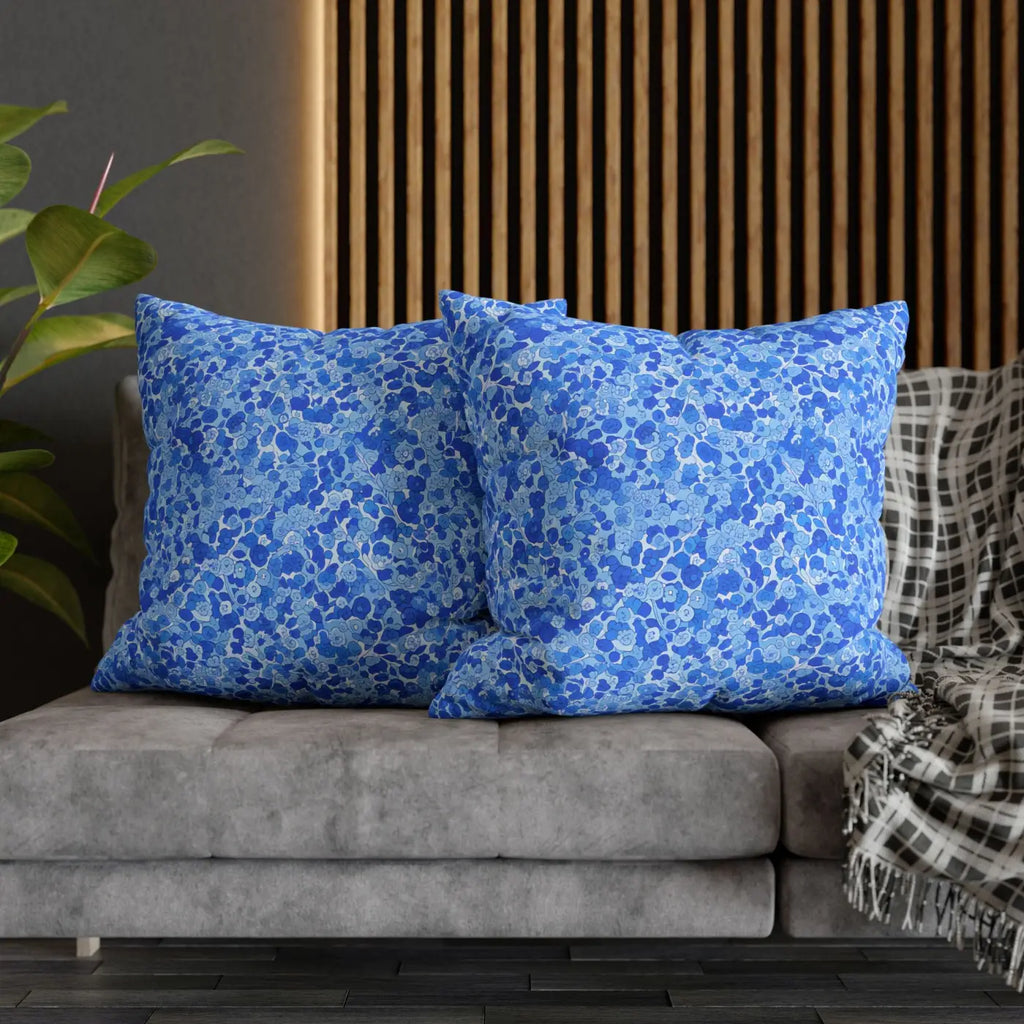 Blue Watercolor Dot Decorative Throw Pillow - Dipaliz