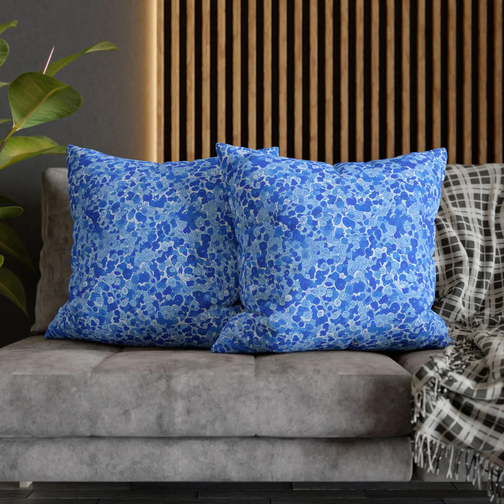 Blue Watercolor Dot Decorative Throw Pillow - Dipaliz
