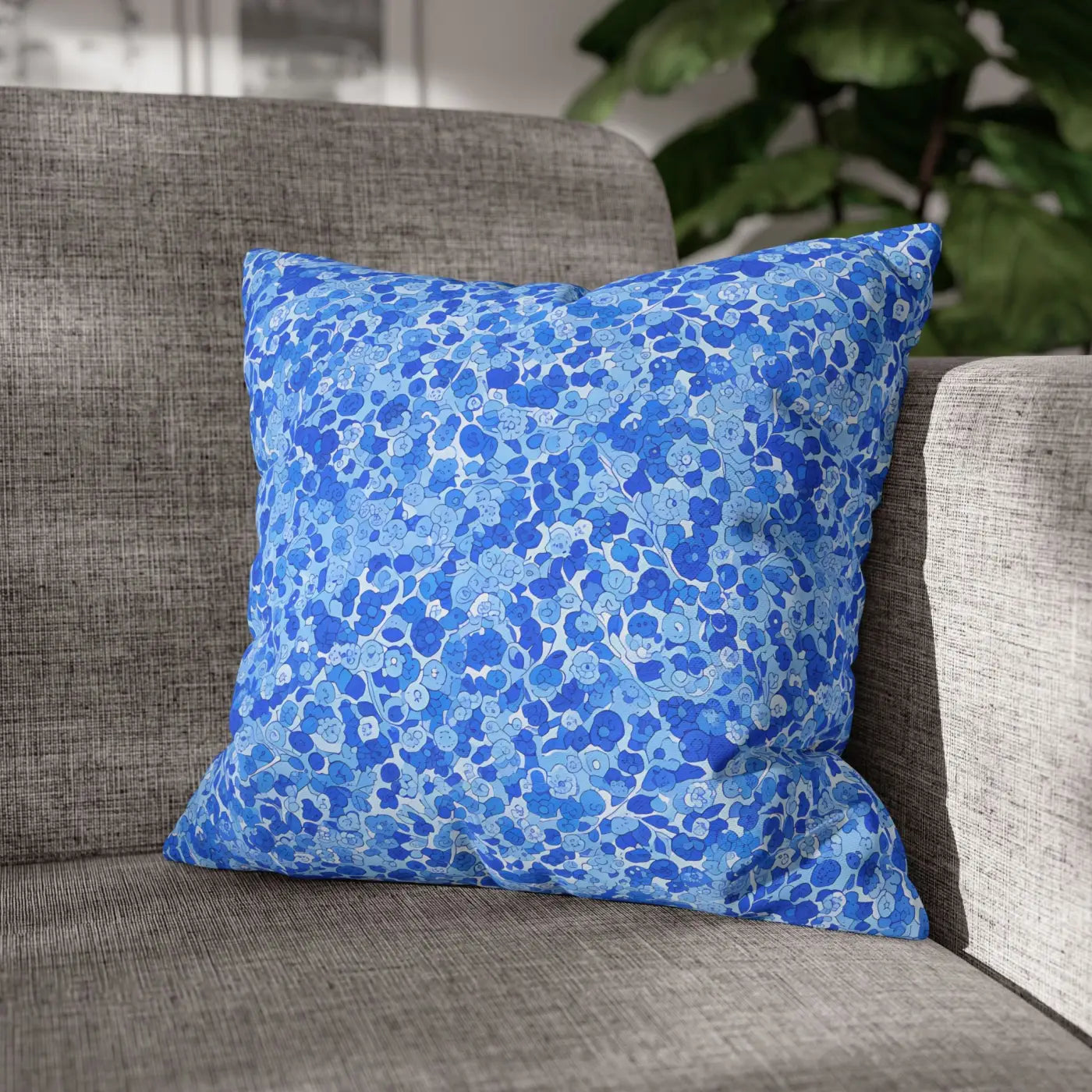 Blue Watercolor Dot Decorative Throw Pillow - Dipaliz