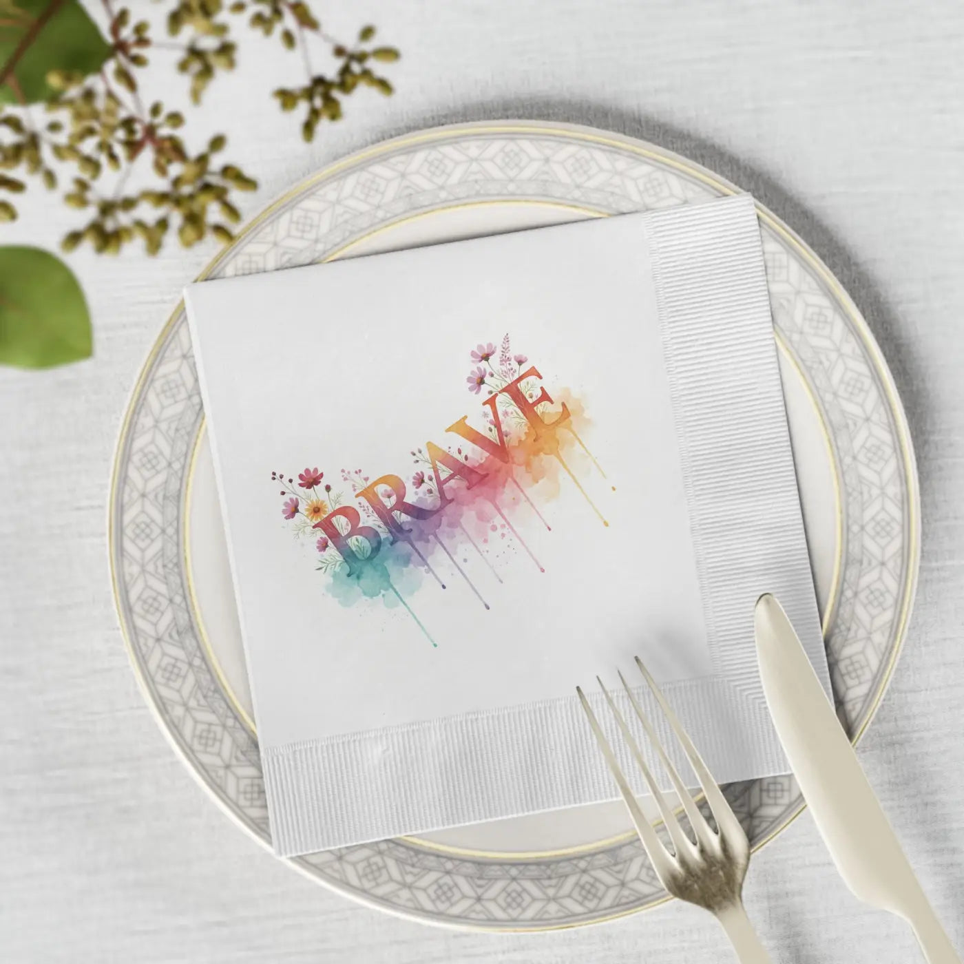 Brave Watercolor Cocktail Napkins – Paper Decor - Dipaliz