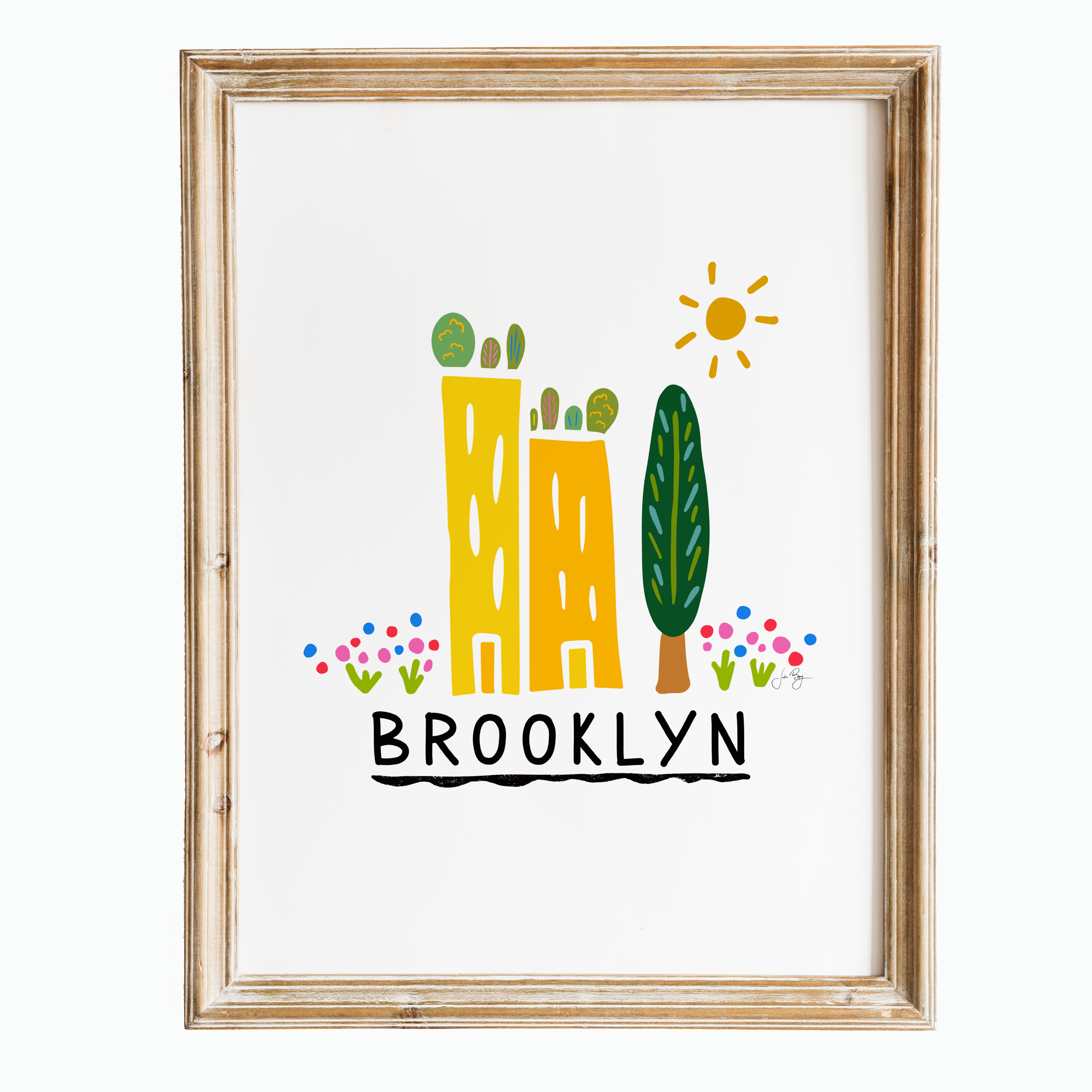 "Green Cities" (Brooklyn) Colorful Eco-Art Print 4x5"