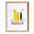 "Green Cities" (Brooklyn) Colorful Eco-Art Print 5x7"