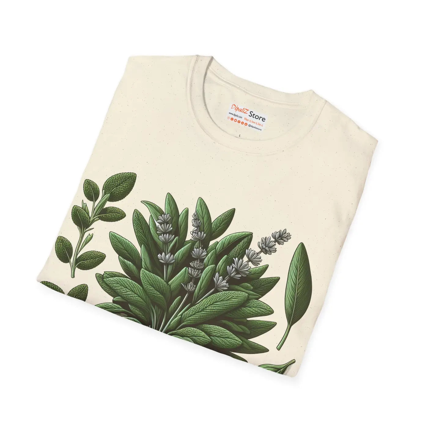 Sage Herb T-shirt – Eco-friendly Cotton - Dipaliz