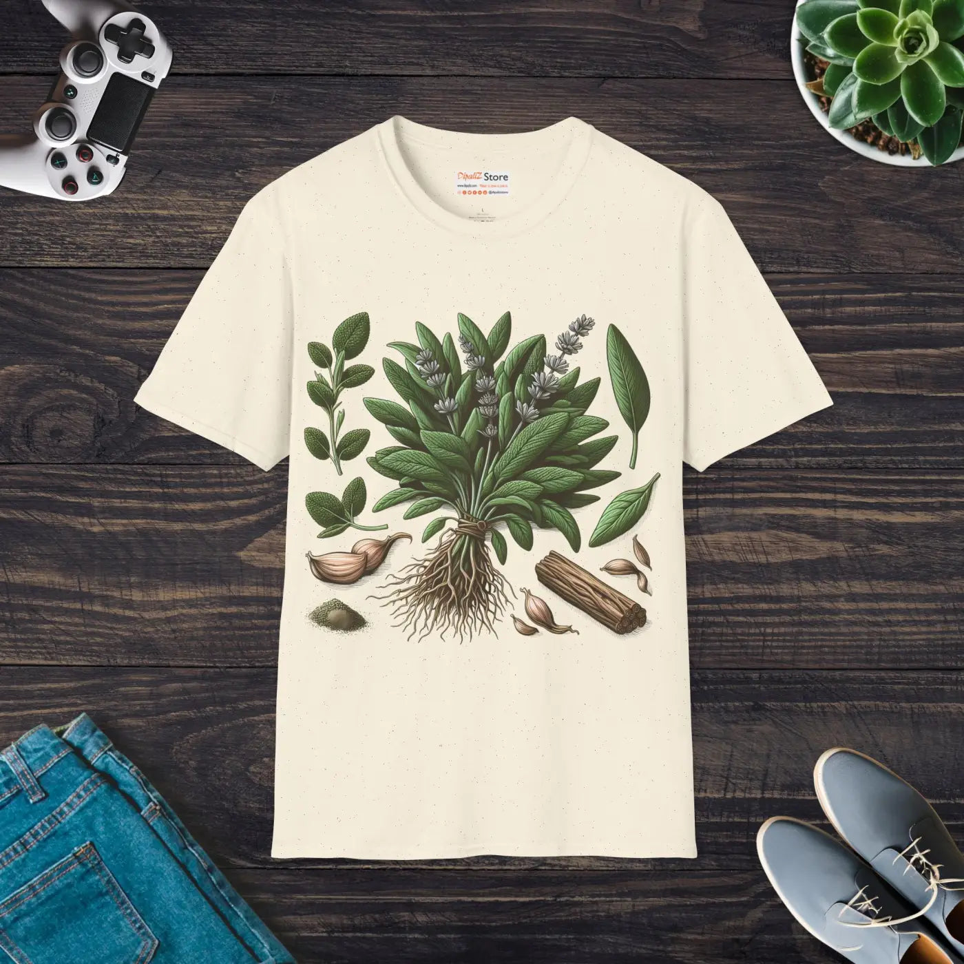 Sage Herb T-shirt – Eco-friendly Cotton - Dipaliz