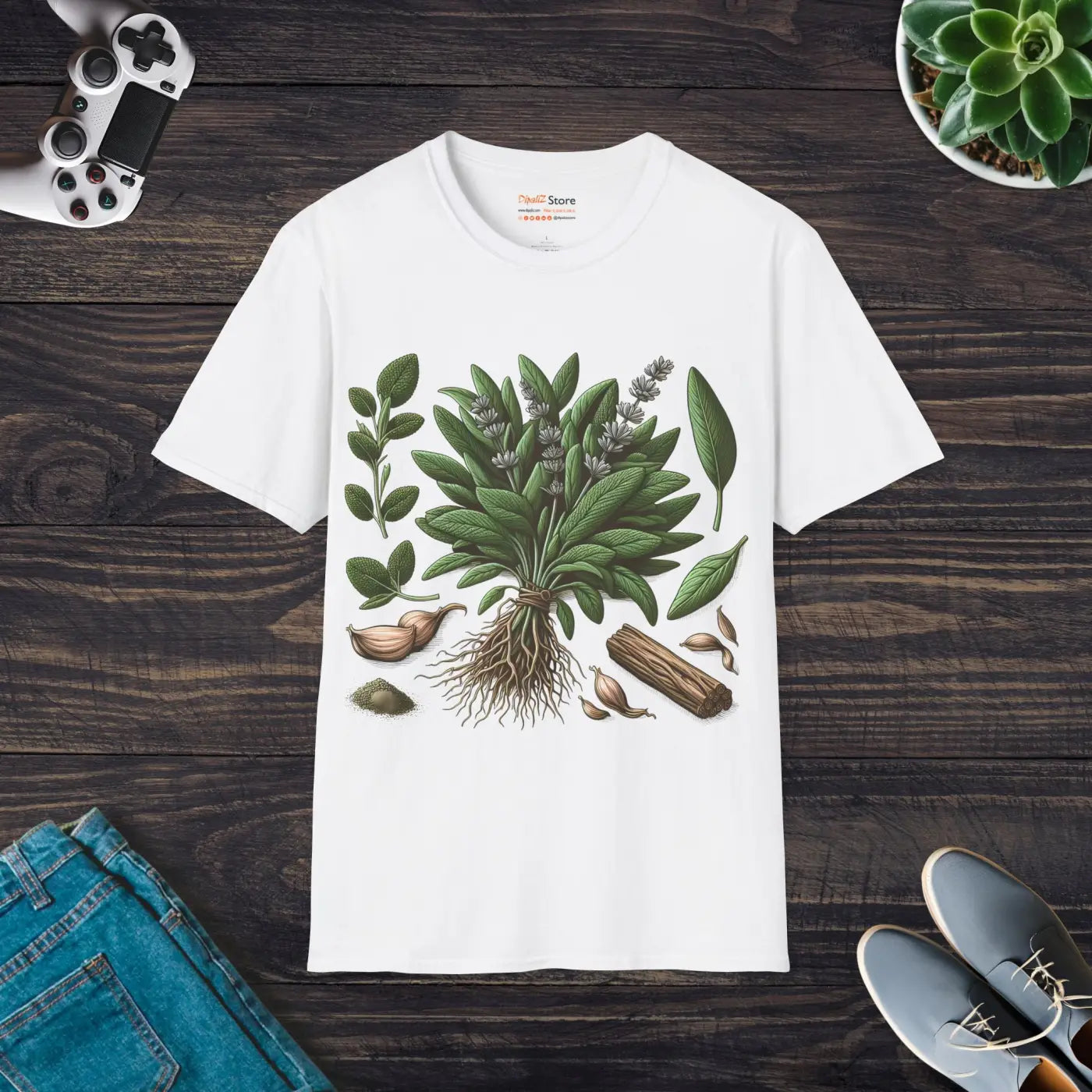 Sage Herb T-shirt – Eco-friendly Cotton - Dipaliz