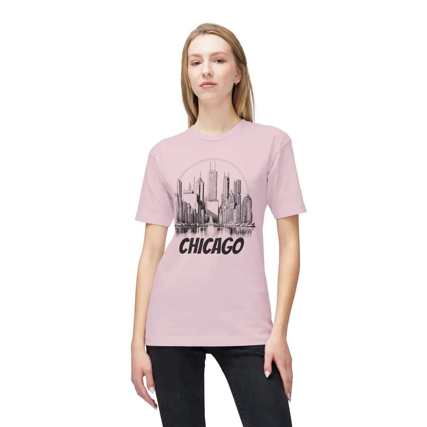 Chicago City Skyline Cotton Tee – Eco Friendly - Dipaliz