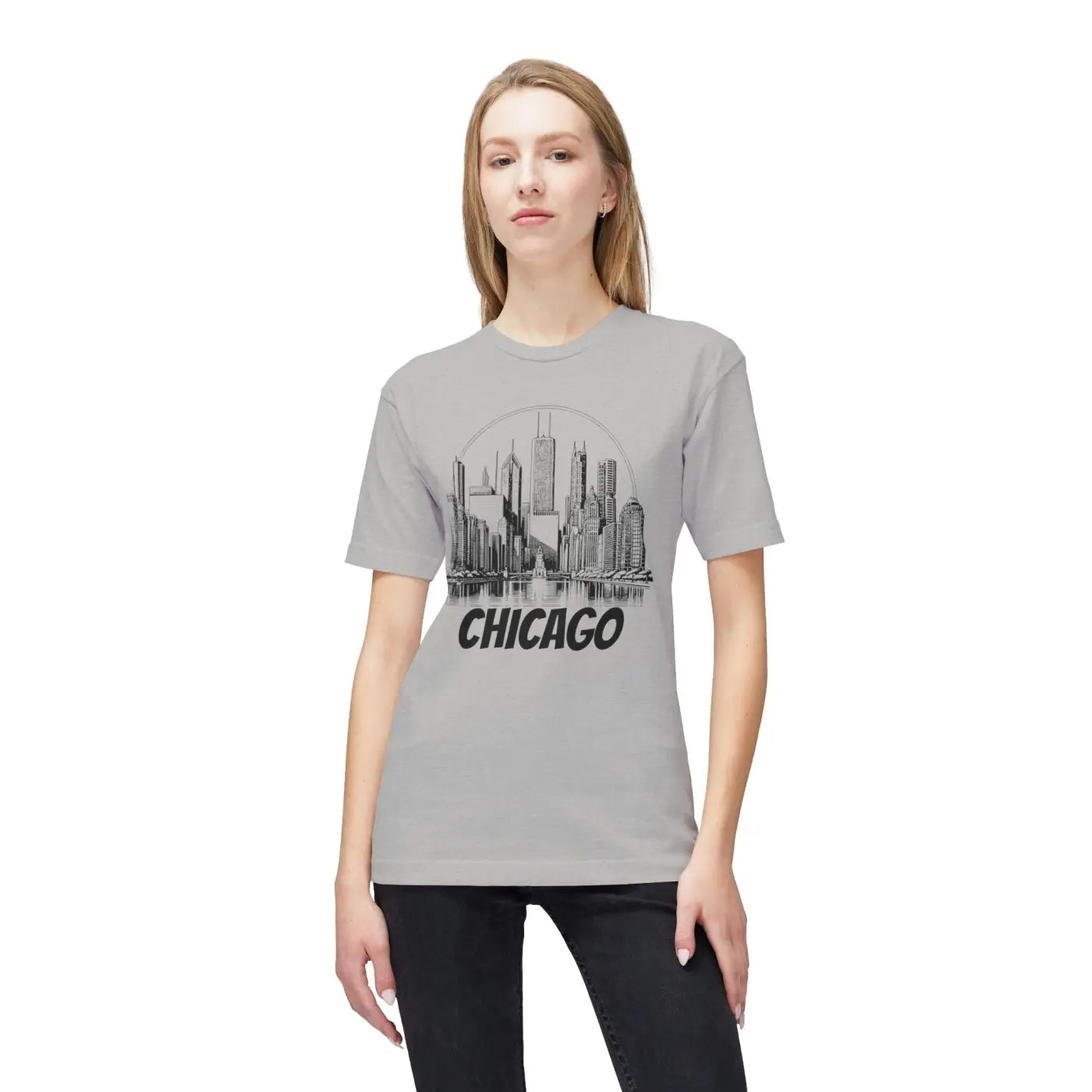 Chicago City Skyline Cotton Tee – Eco Friendly - Dipaliz