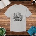 Chicago City Skyline Cotton Tee – Eco Friendly - Dipaliz