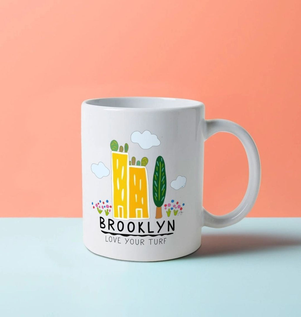 "Brooklyn - Love Your Turf" Green Cities White Mug (11 oz)