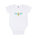 Folk Art Bee Organic Onesie - on White (Celebrate Pollinators)
