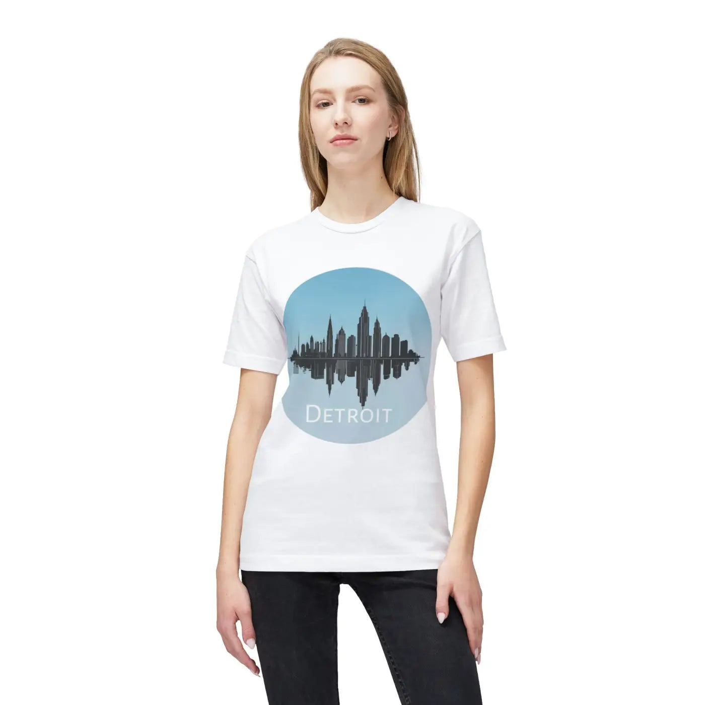 Detroit City Skyline Cotton Tee - Eco-friendly - Dipaliz