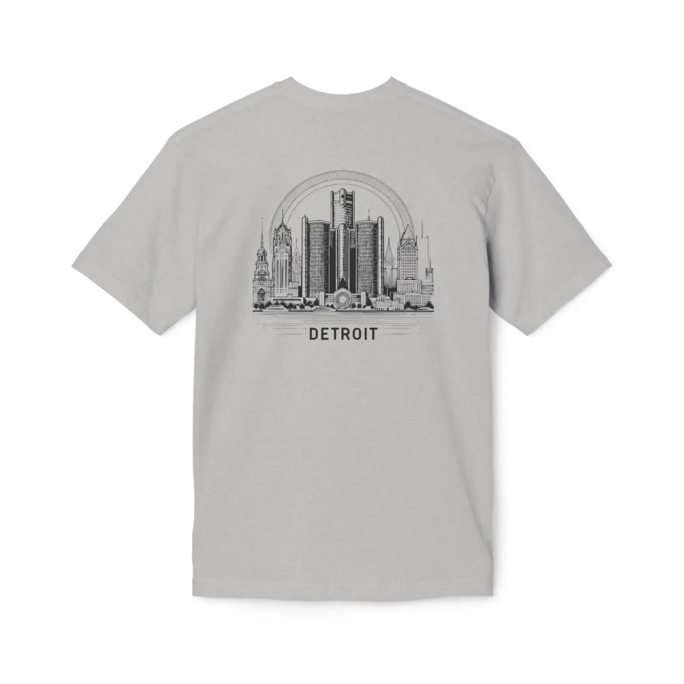 Detroit City Skyline Cotton Tee – Eco-friendly - Dipaliz