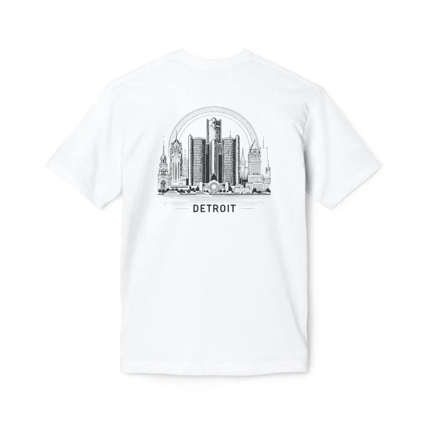 Detroit City Skyline Cotton Tee – Eco-friendly - Dipaliz