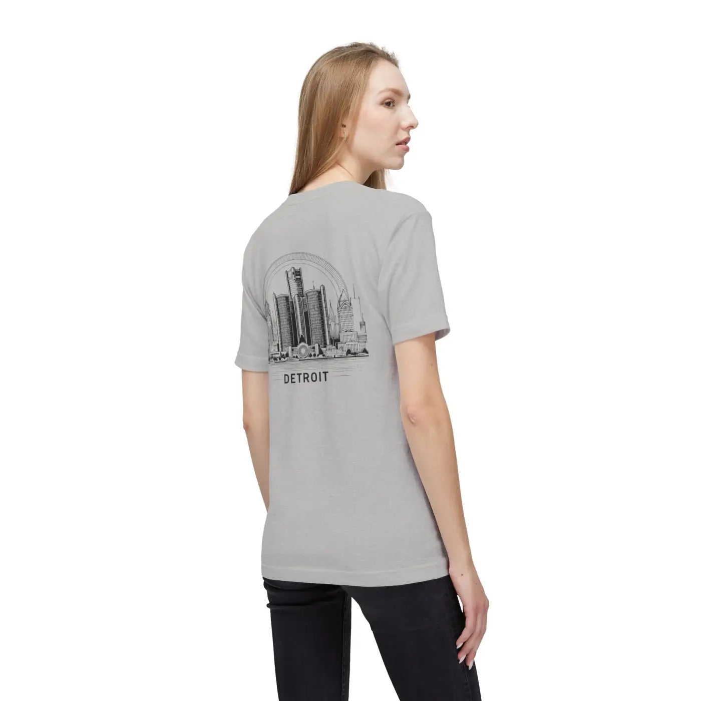 Detroit City Skyline Cotton Tee – Eco-friendly - Dipaliz