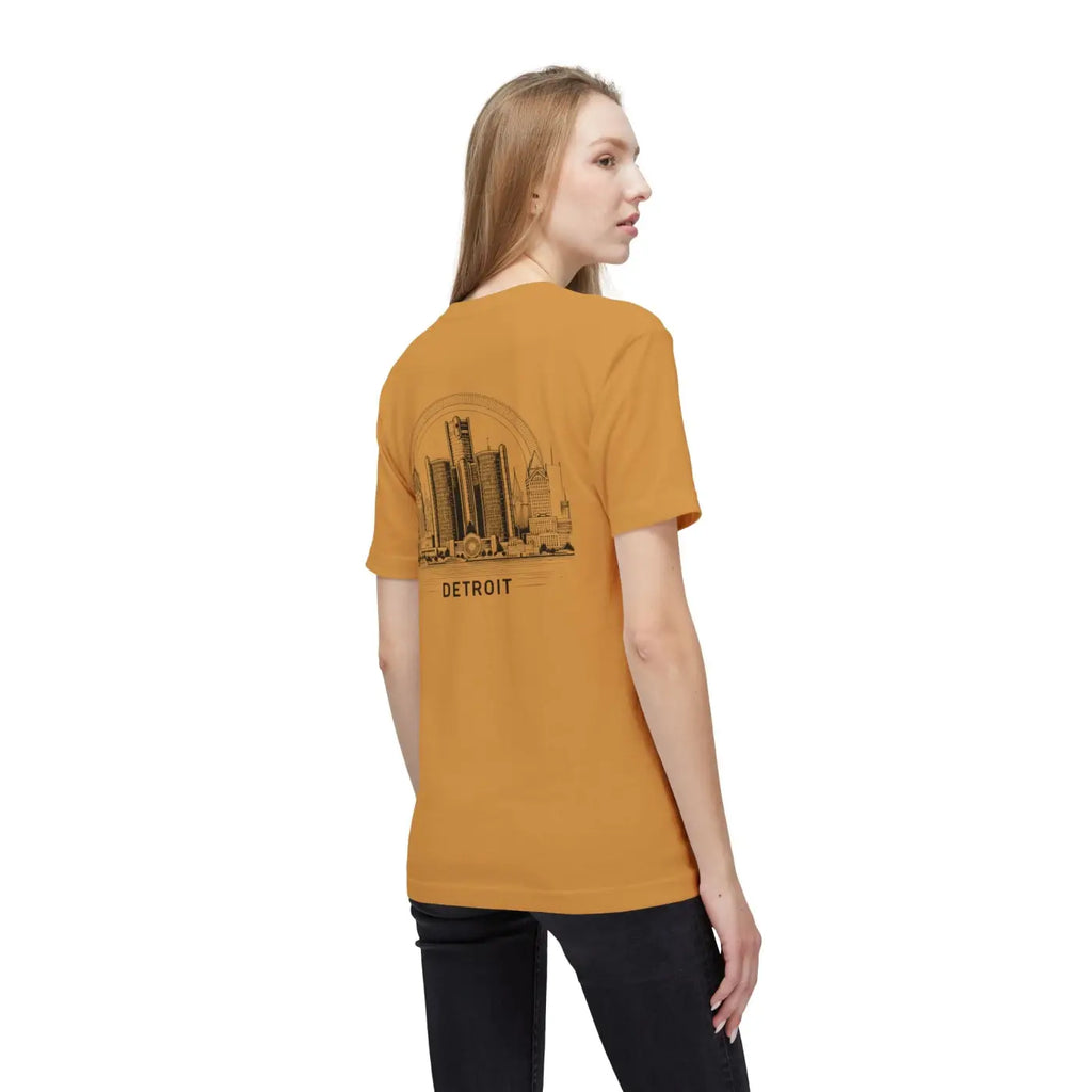 Detroit City Skyline Cotton Tee – Eco-friendly - Dipaliz