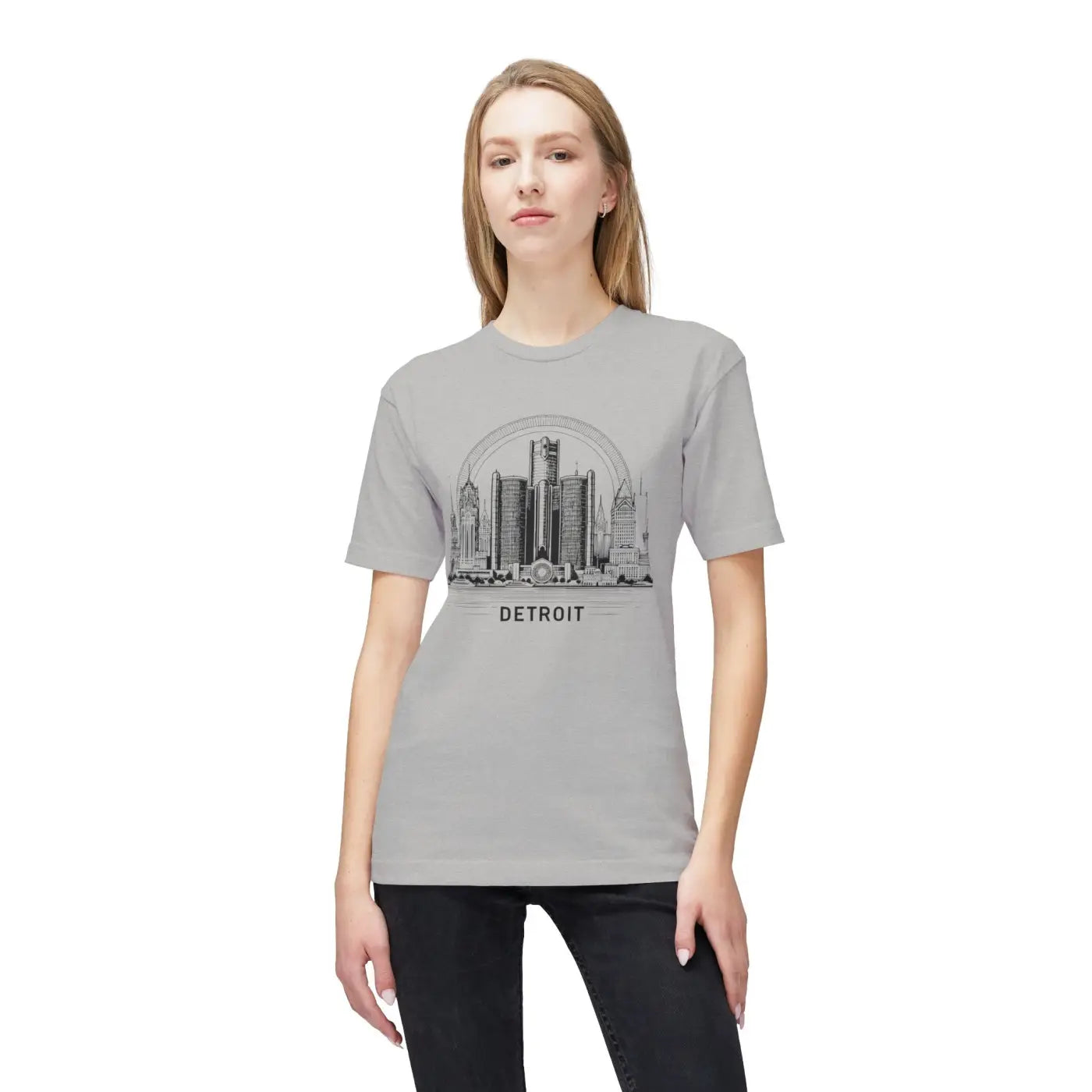 Detroit City Skyline Cotton Tee – Eco-friendly - Dipaliz