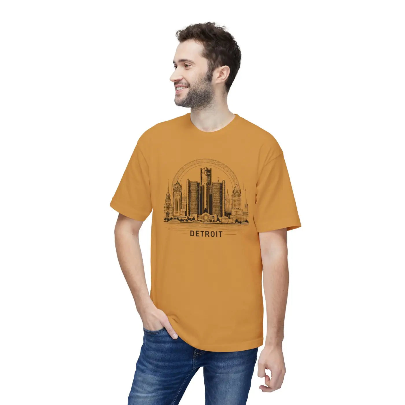 Detroit City Skyline Cotton Tee – Eco-friendly - Dipaliz