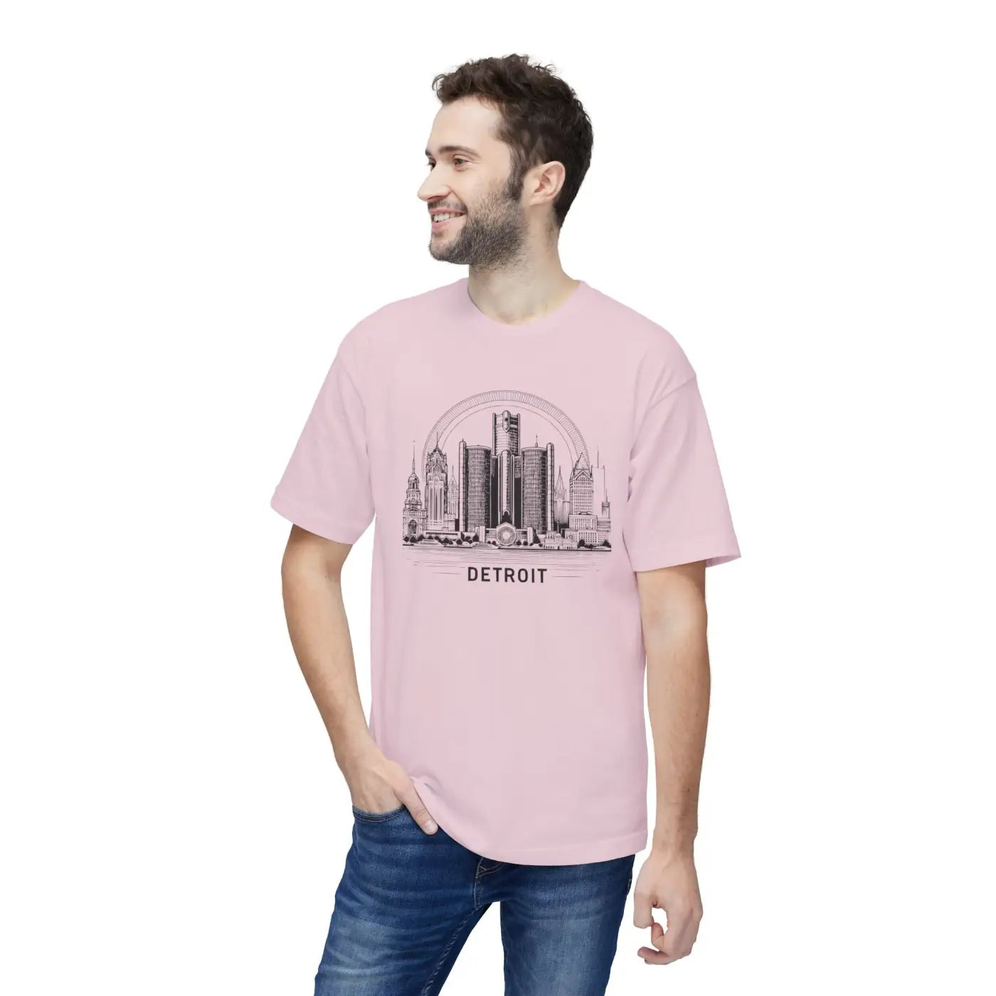 Detroit City Skyline Cotton Tee – Eco-friendly - Dipaliz