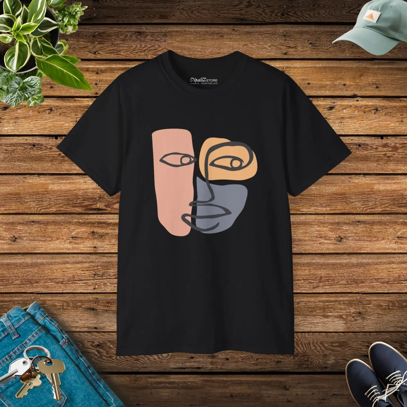 Abstract Face Ultra Cotton Tee - Eco-friendly - Dipaliz