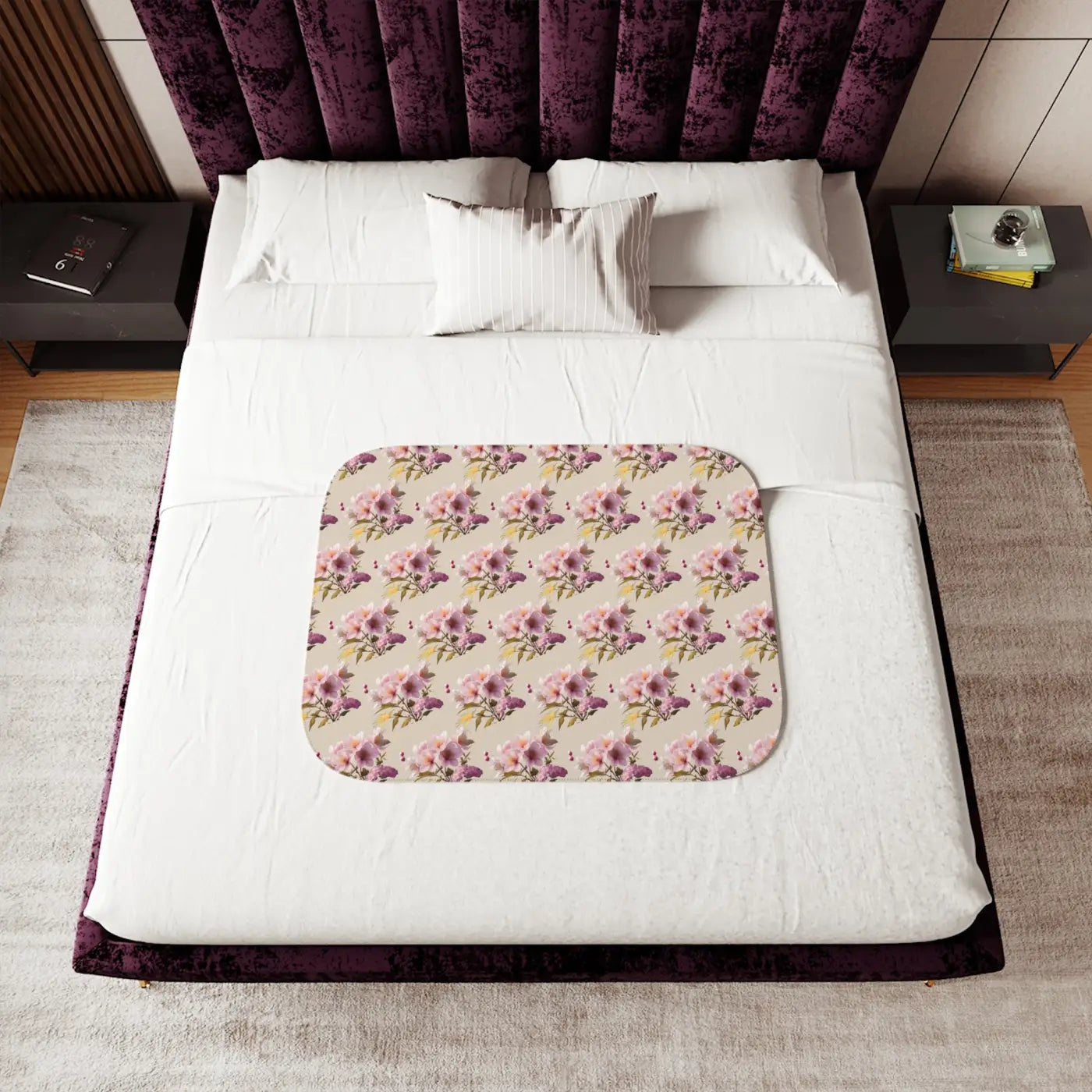 Floral Sherpa Blanket – Eco-friendly Two Colors - Dipaliz
