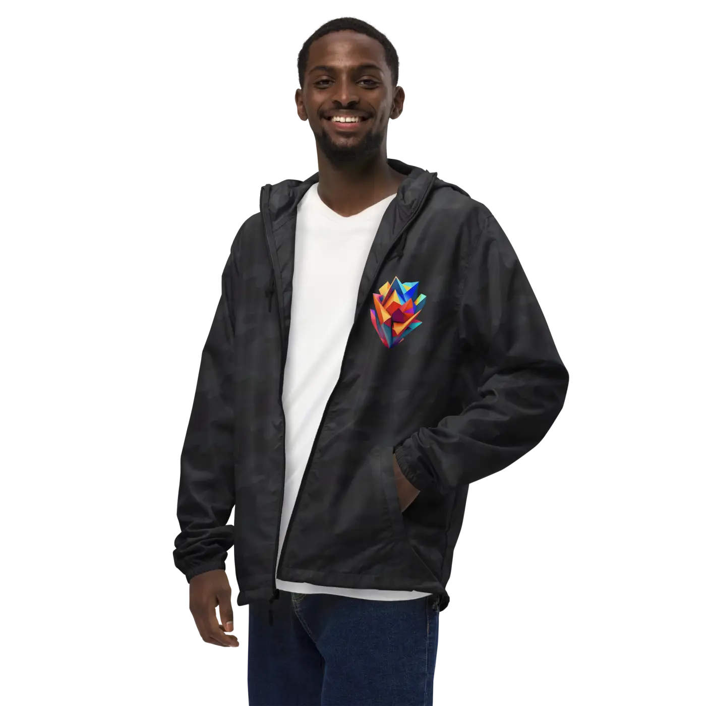 Geometric Pattern Zip Jacket – Eco-friendly Clothing - Dipaliz