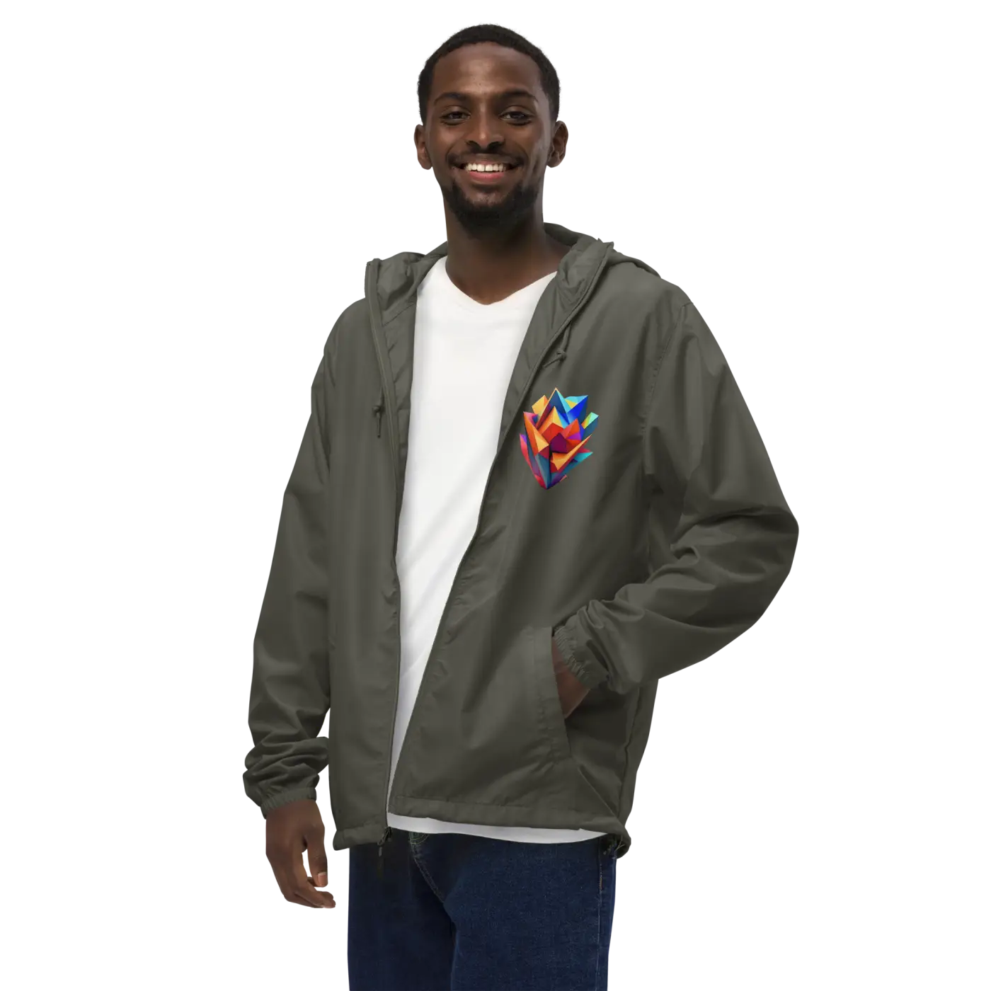 Geometric Pattern Zip Jacket – Eco-friendly Clothing - Dipaliz