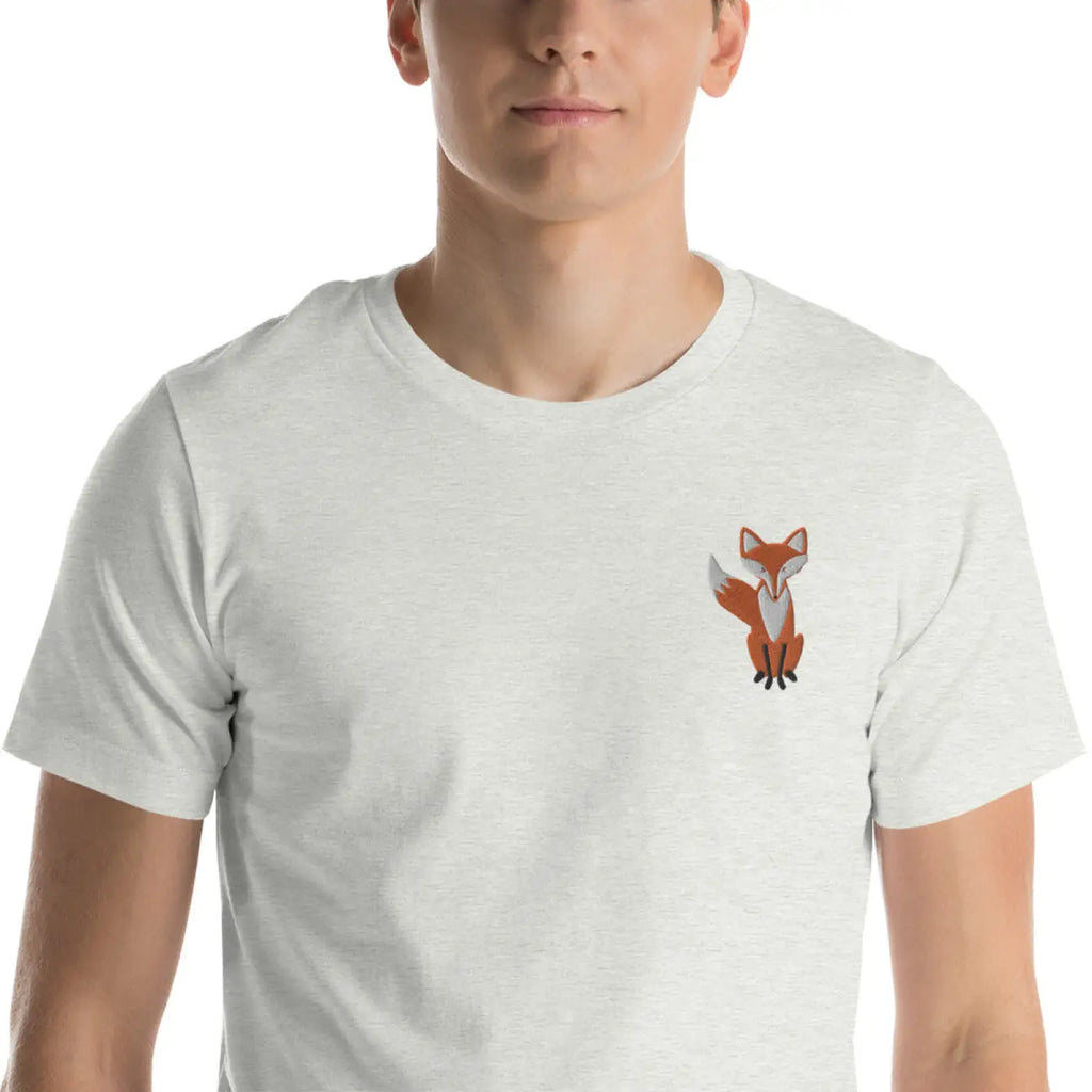 Embroidered Fox T-shirt – Eco-friendly Cotton - Dipaliz