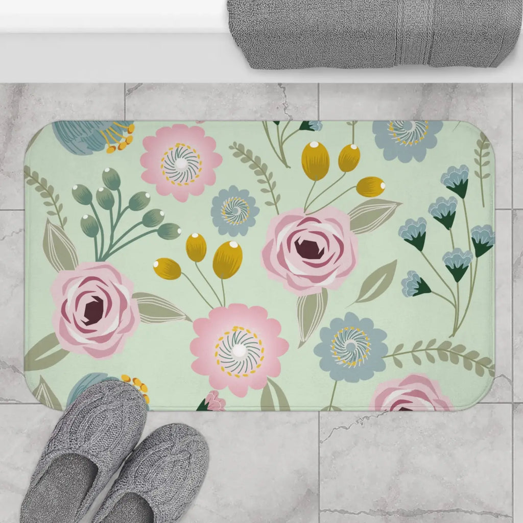 Floral Bath Mat – Soft Eco Friendly Microfiber - Dipaliz