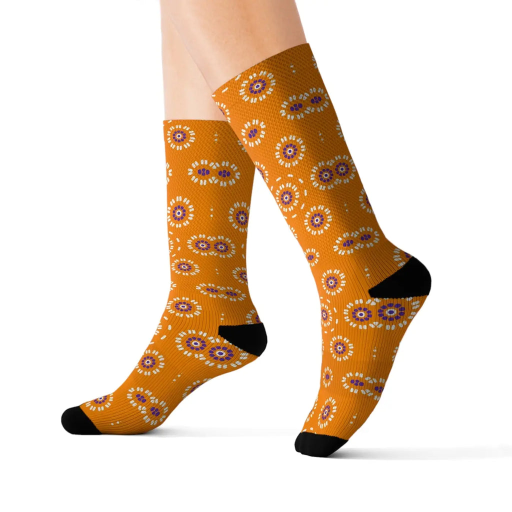Floral Pattern Sublimation Socks – Eco-friendly - Dipaliz