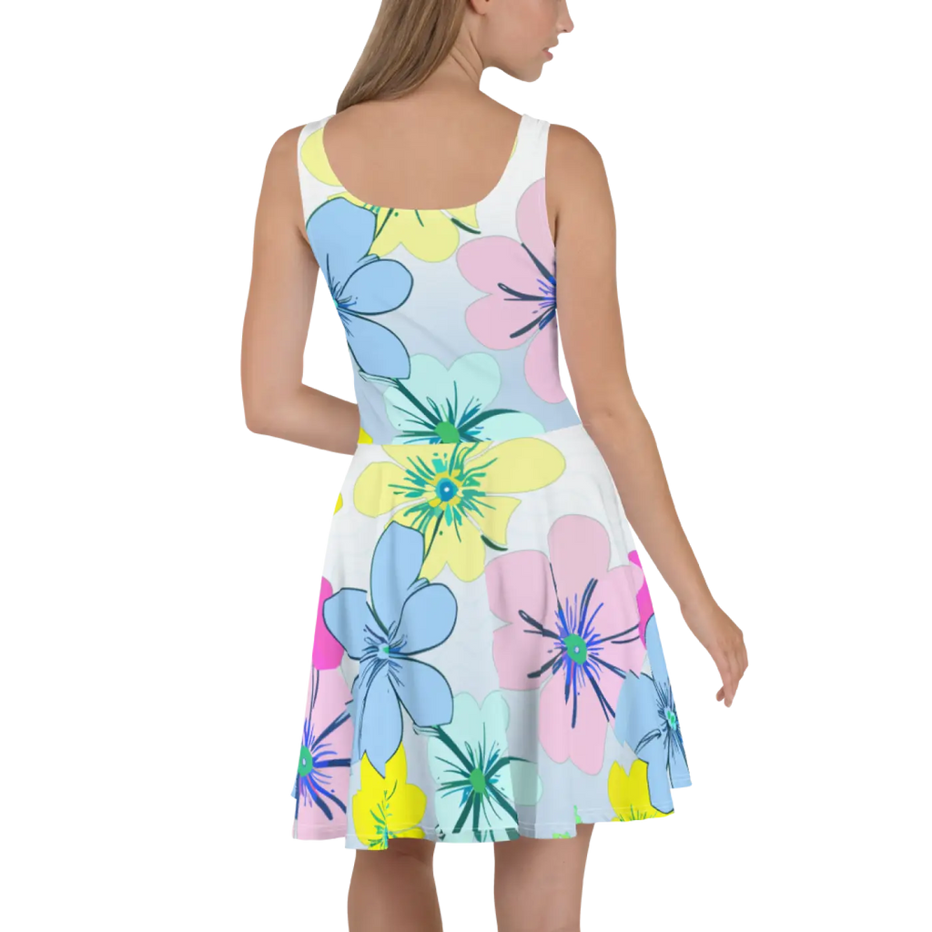 Floral Skater Dress – Eco-friendly Party Style - Dipaliz