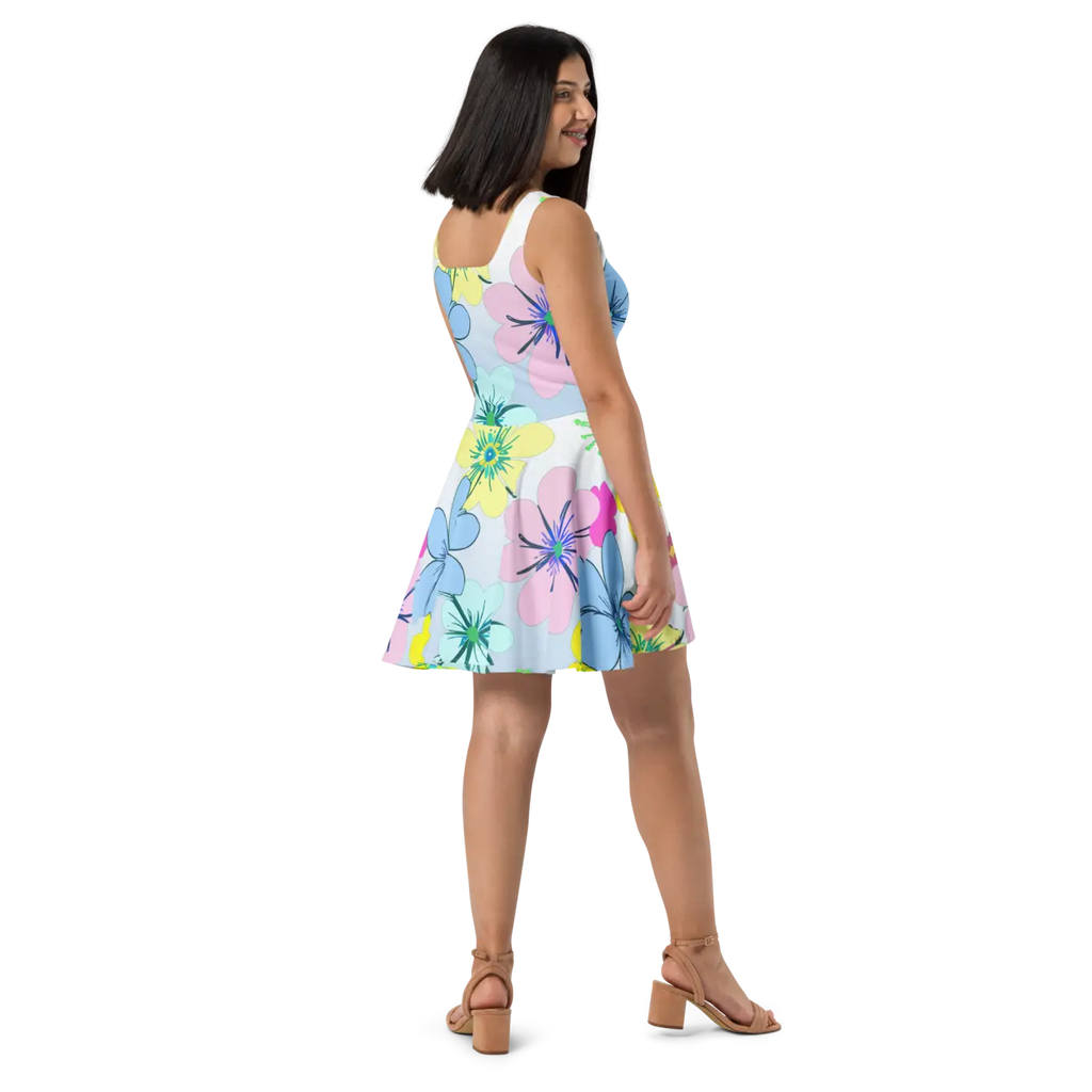 Floral Skater Dress – Eco-friendly Party Style - Dipaliz