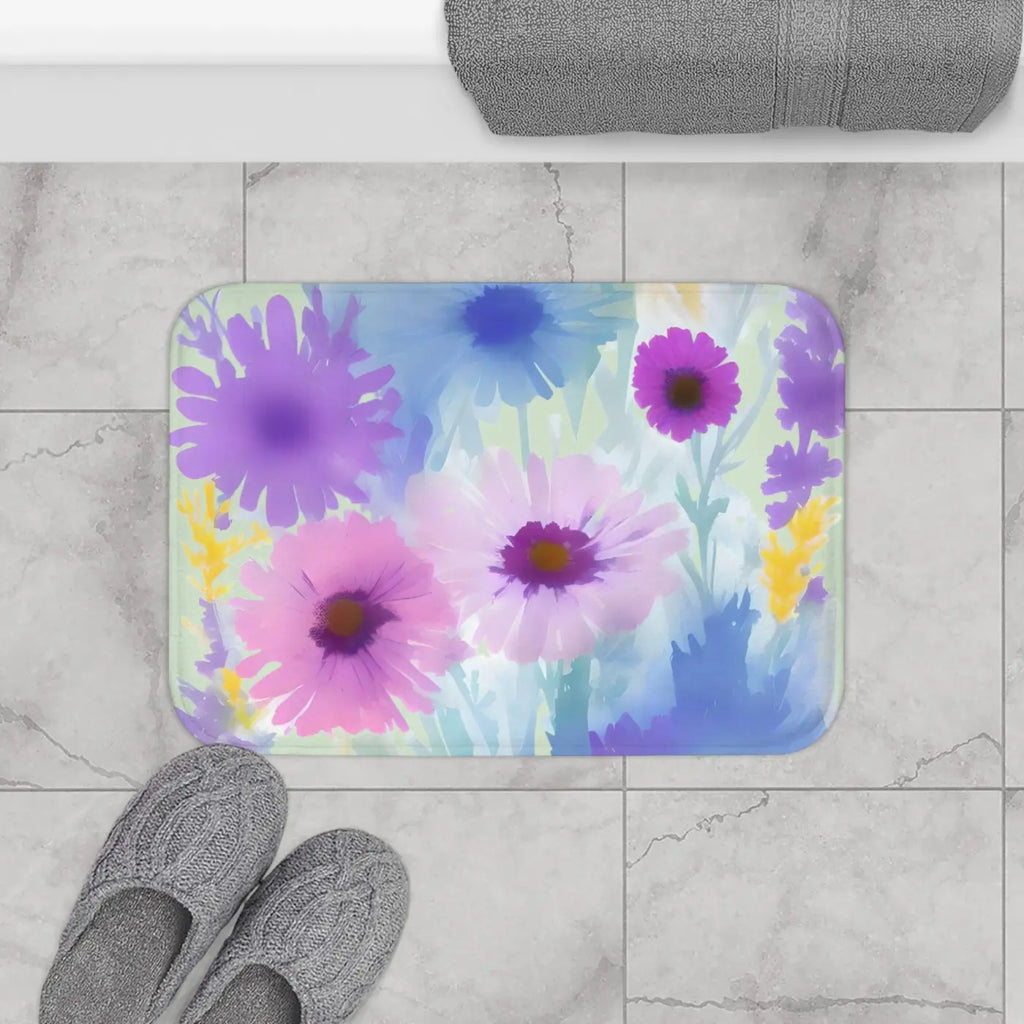 Pastel Flowers Bath Mat – Eco-friendly Gift - Dipaliz