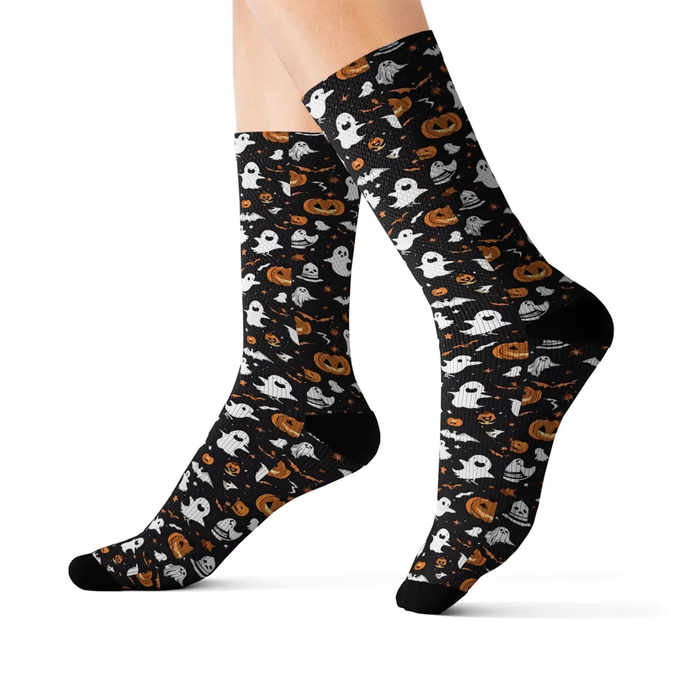 Ghosts Pumpkin Sublimation Socks – Eco-friendly - Dipaliz
