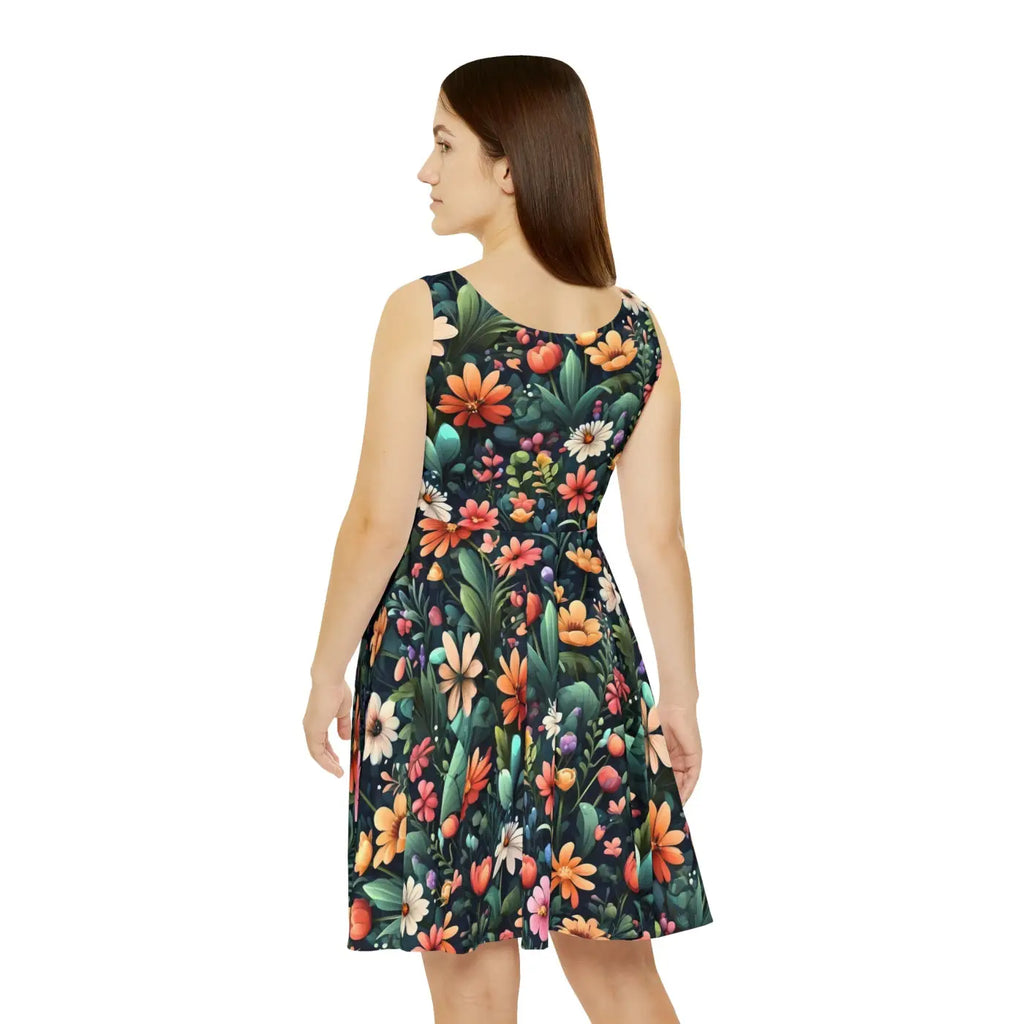 Large Flowers Skater Dress – Eco Friendly – Dipaliz