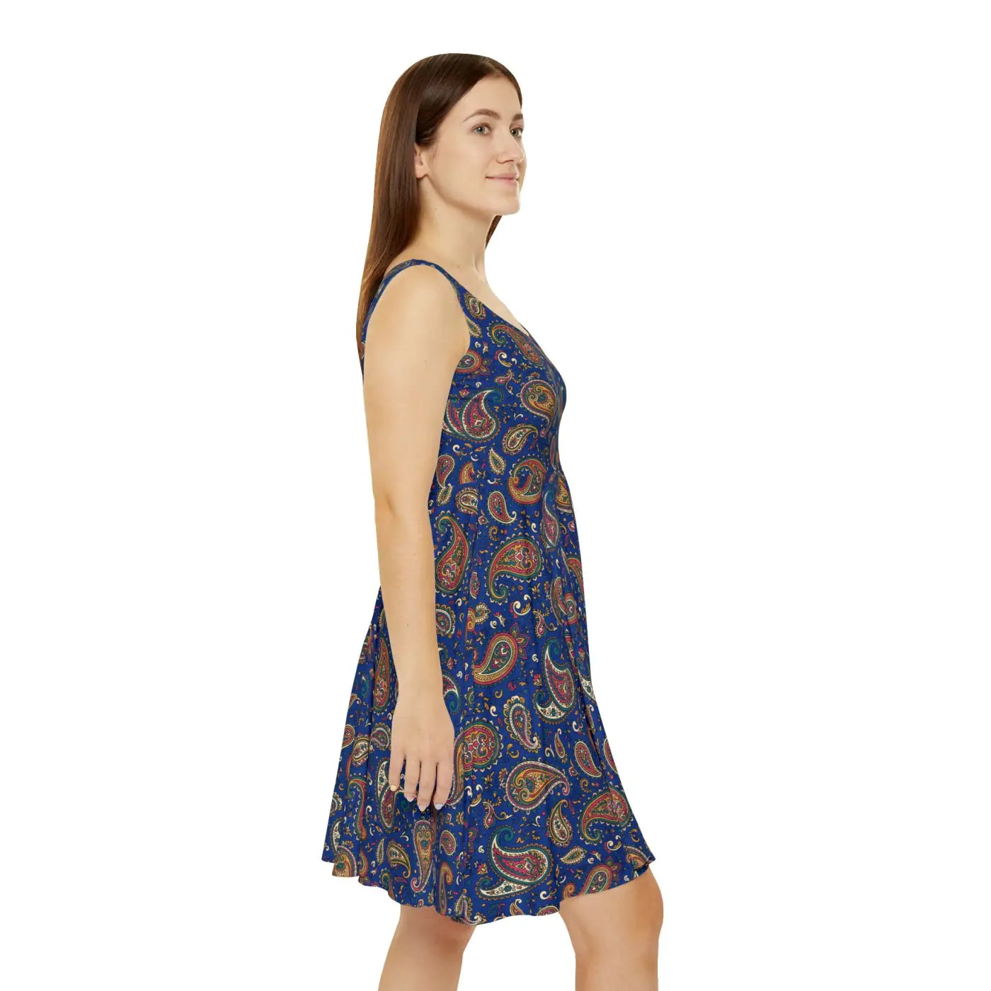 Paisley Pattern Skater Dress – Eco Friendly - Dipaliz