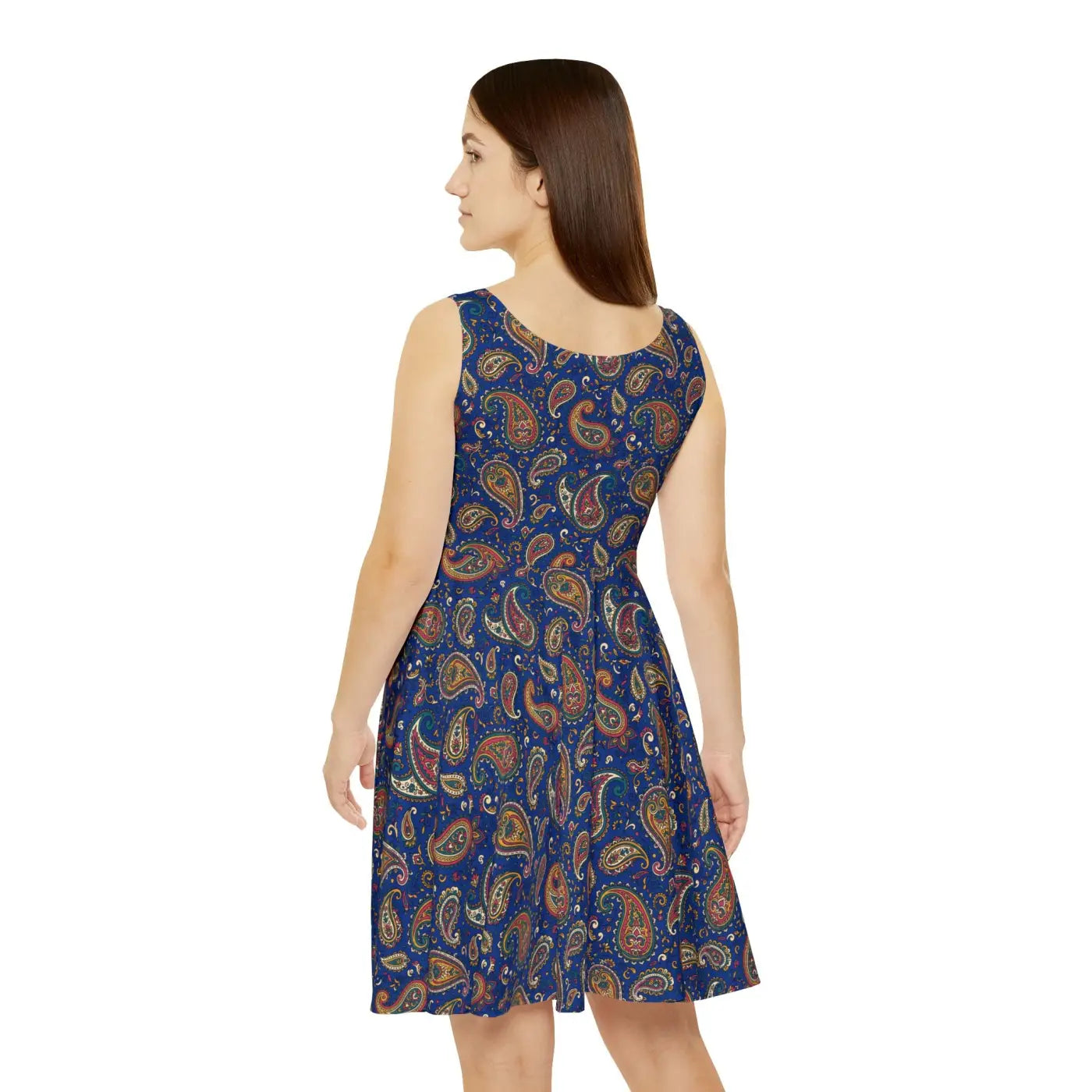 Paisley Pattern Skater Dress – Eco Friendly - Dipaliz