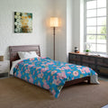 Pink Flora Comforter Blue Print Eco-friendly - Dipaliz