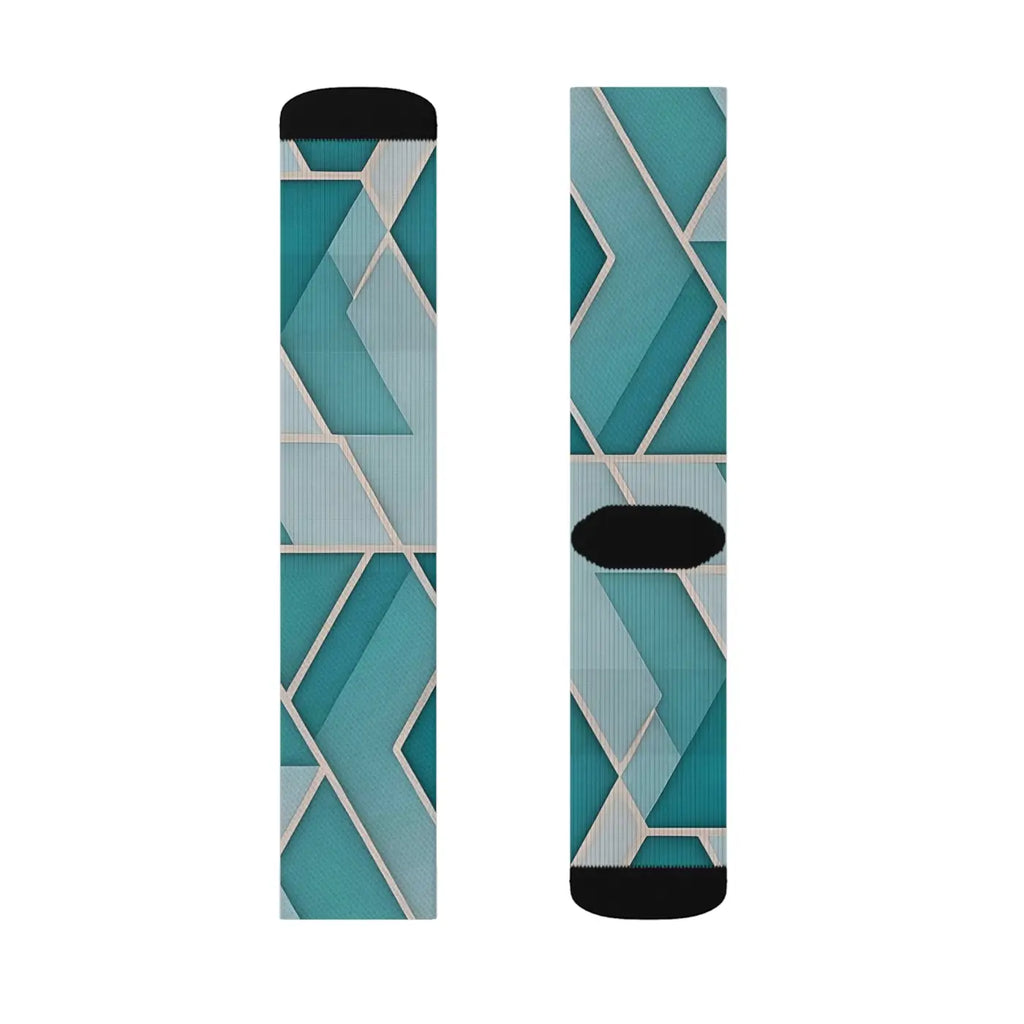 Teal Abstract Pattern Socks – Eco Friendly - Dipaliz