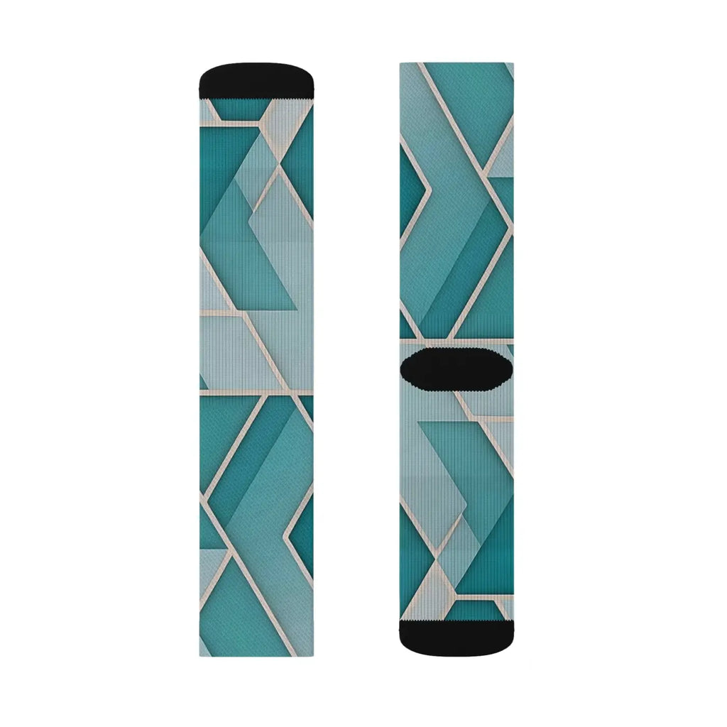 Teal Abstract Pattern Socks – Eco Friendly - Dipaliz
