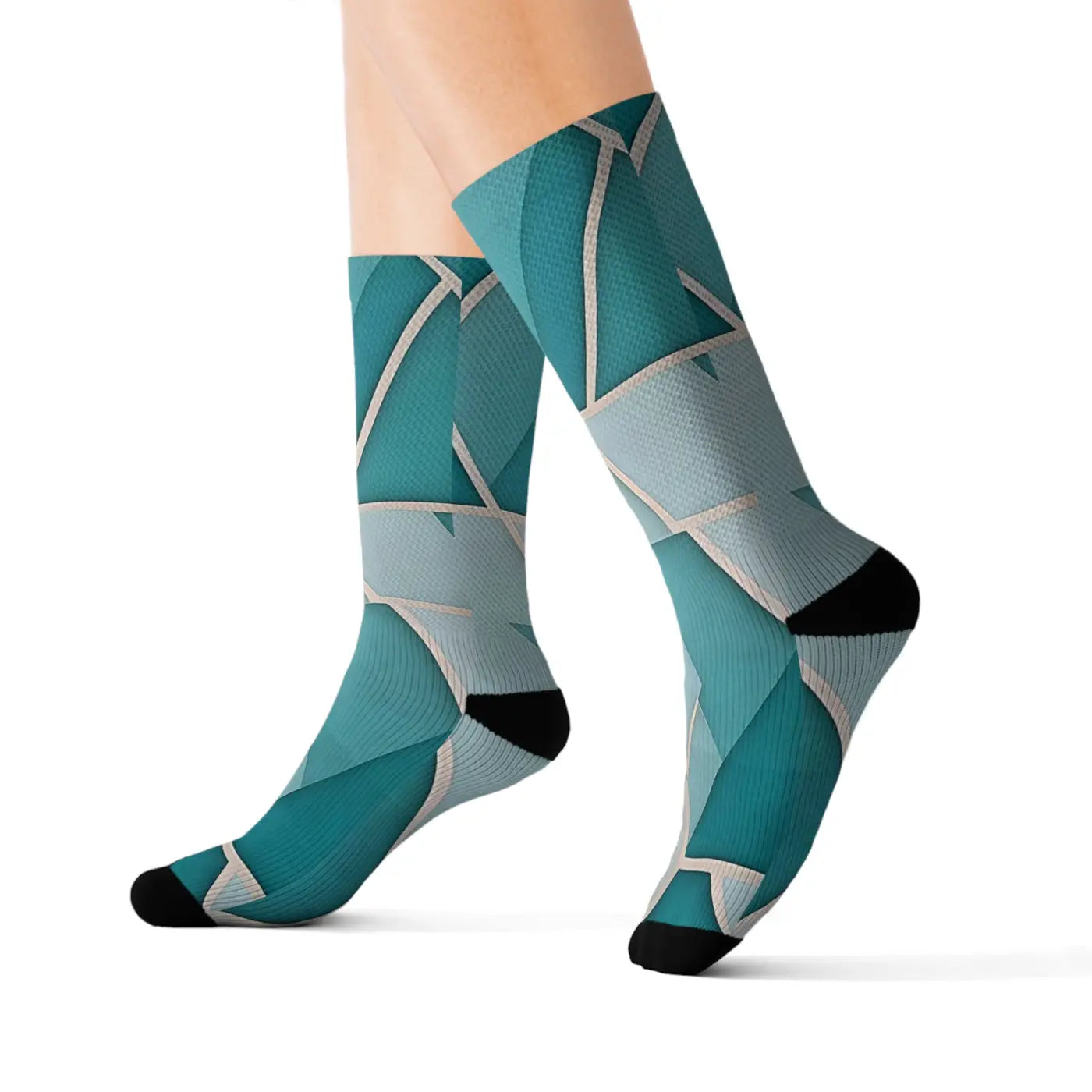 Teal Abstract Pattern Socks – Eco Friendly - Dipaliz