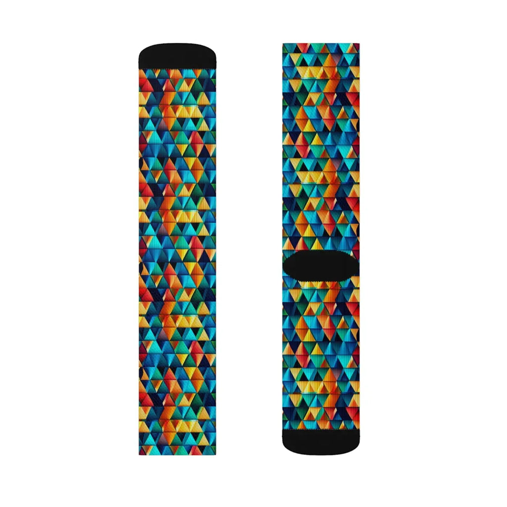 Bold Triangles Sublimation Socks – Eco-friendly - Dipaliz