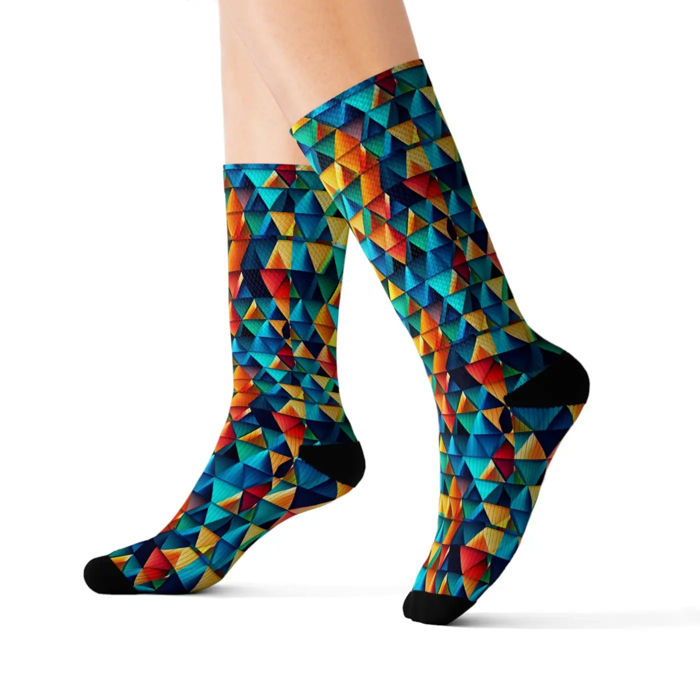 Bold Triangles Sublimation Socks – Eco-friendly - Dipaliz