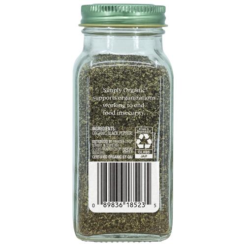 Simply Organic Black Pepper Medium Grind, 2.31 Oz