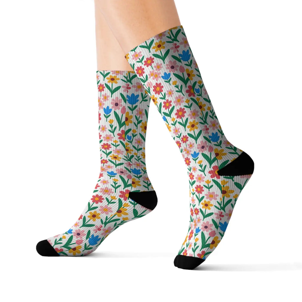 Floral Print Socks – Eco-friendly Women’s Clothing - Dipaliz