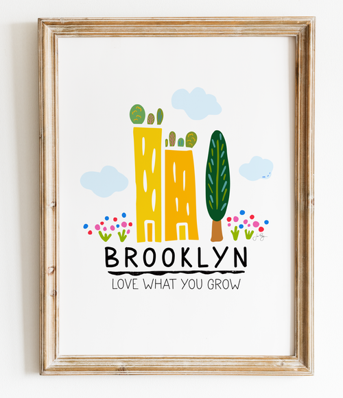 "Green Cities" (Brooklyn) Colorful Eco-Art Print 4x5"