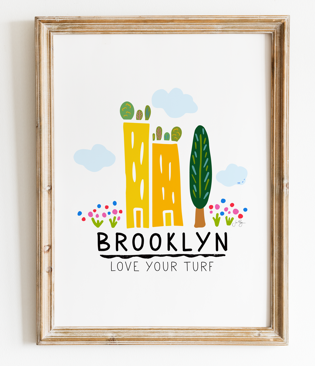 "Green Cities" (Brooklyn) Colorful Eco-Art Print 5x7"