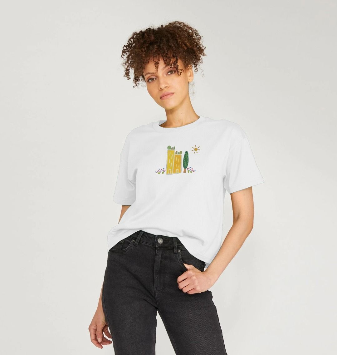 Green Cities Crop Top Boxy T-Shirt