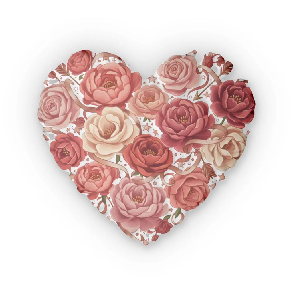 Rose Pattern Decorative Throw Cushion – Heart - Dipaliz
