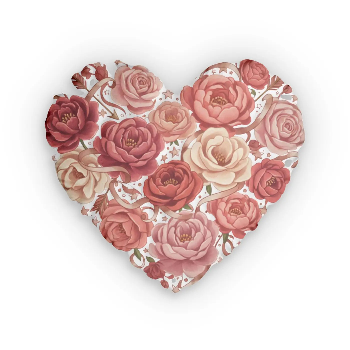 Rose Pattern Decorative Throw Cushion – Heart - Dipaliz