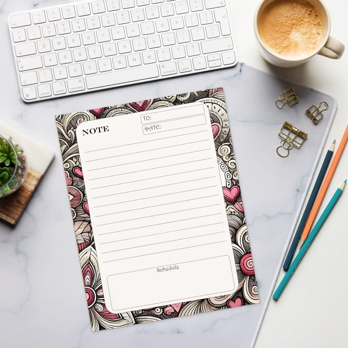 Heart Notepad Daily – Eco Friendly 6x9 Planner - Dipaliz